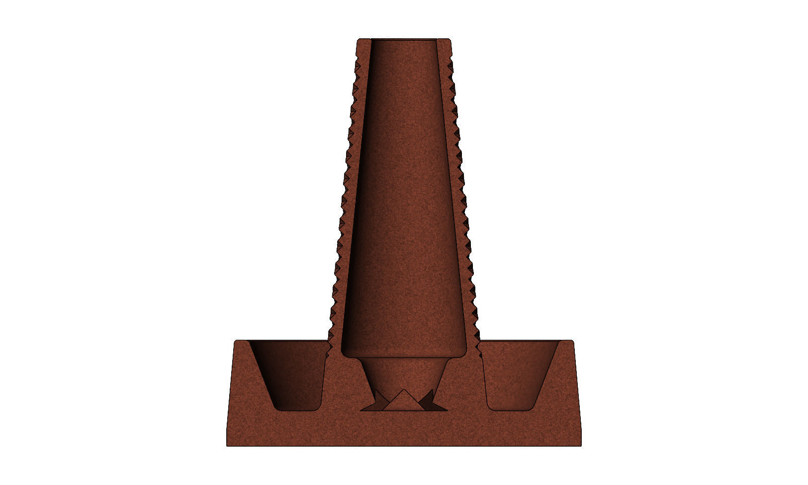 Plant growing pot with water and soil bank 3D print model_3