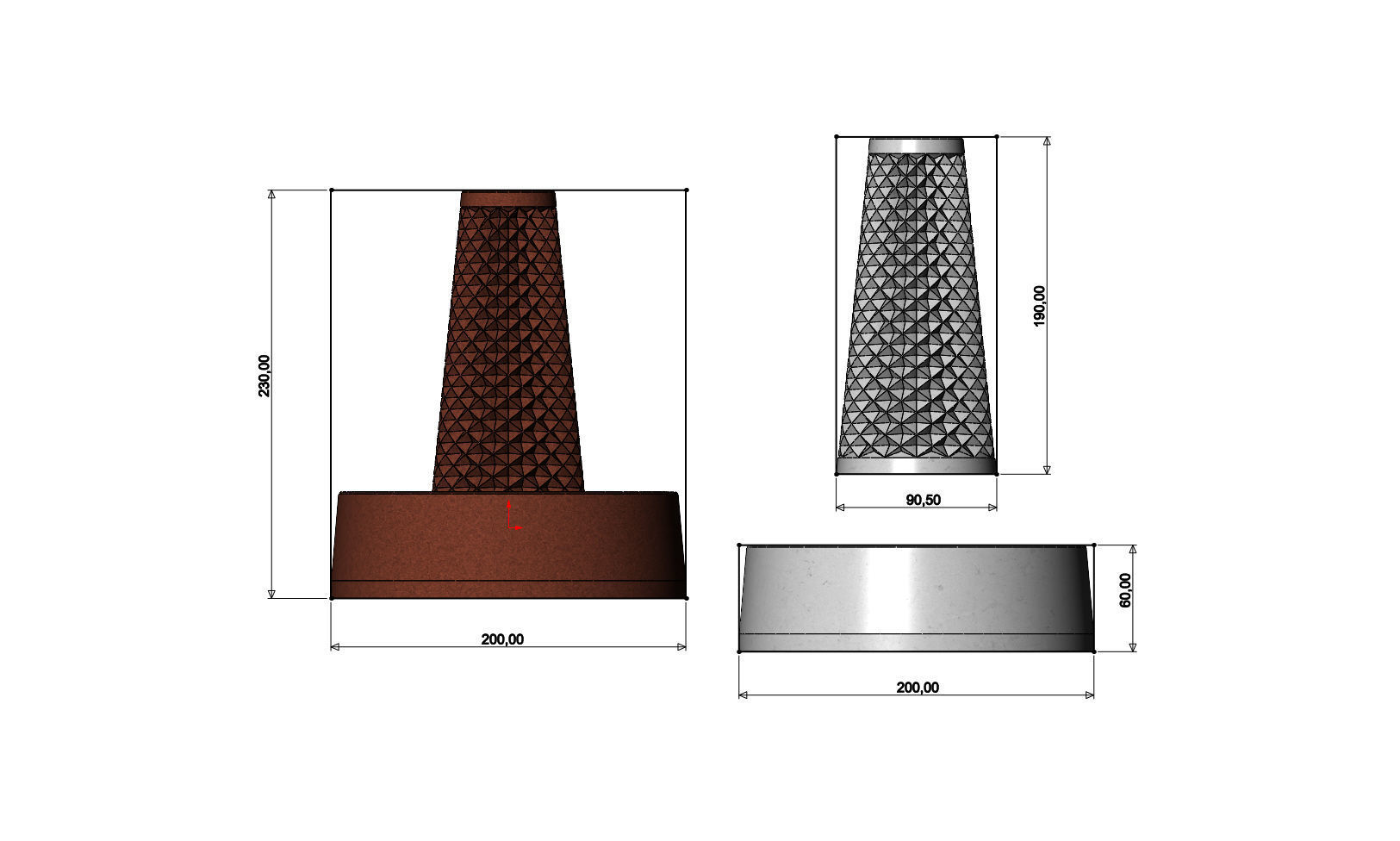 Plant growing pot with water and soil bank 3D print model_7