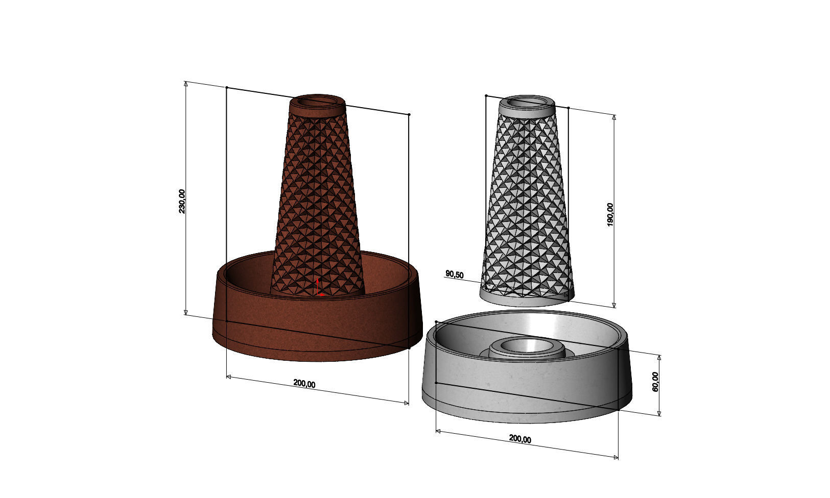 Plant growing pot with water and soil bank 3D print model_8
