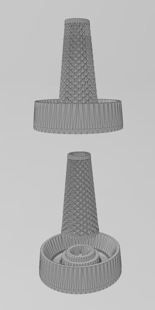 Plant growing pot with water and soil bank 3D print model_11