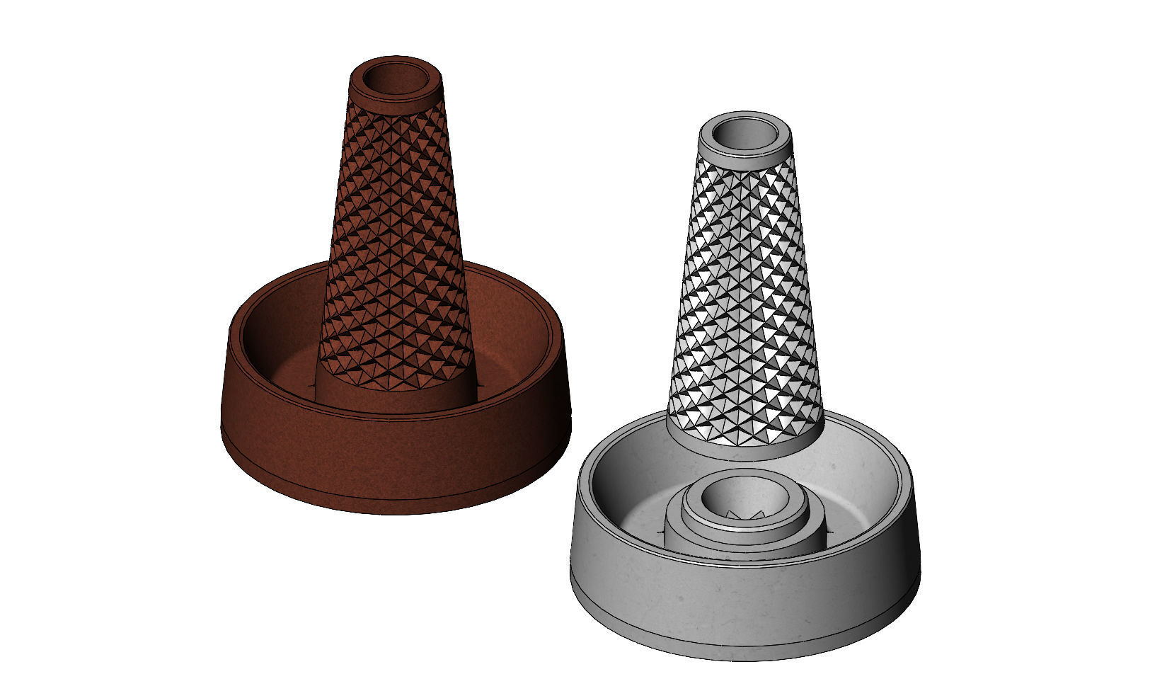 Plant growing pot with water and soil bank 3D print model_9