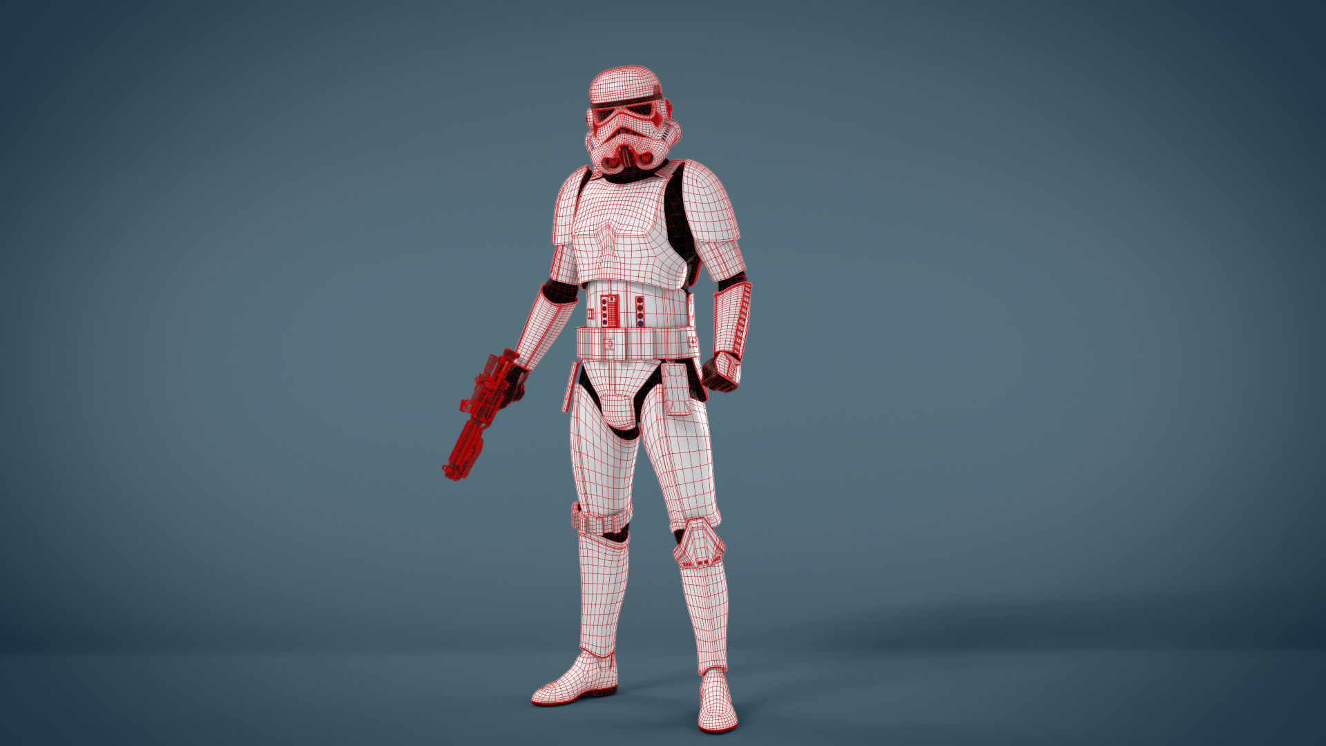 StormTrooper Rigged Textured Model  3D model_6