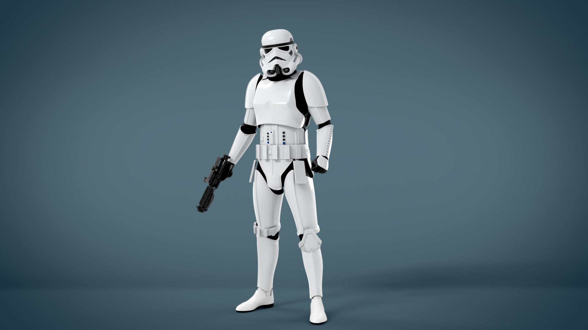 StormTrooper Rigged Textured Model  3D model_5