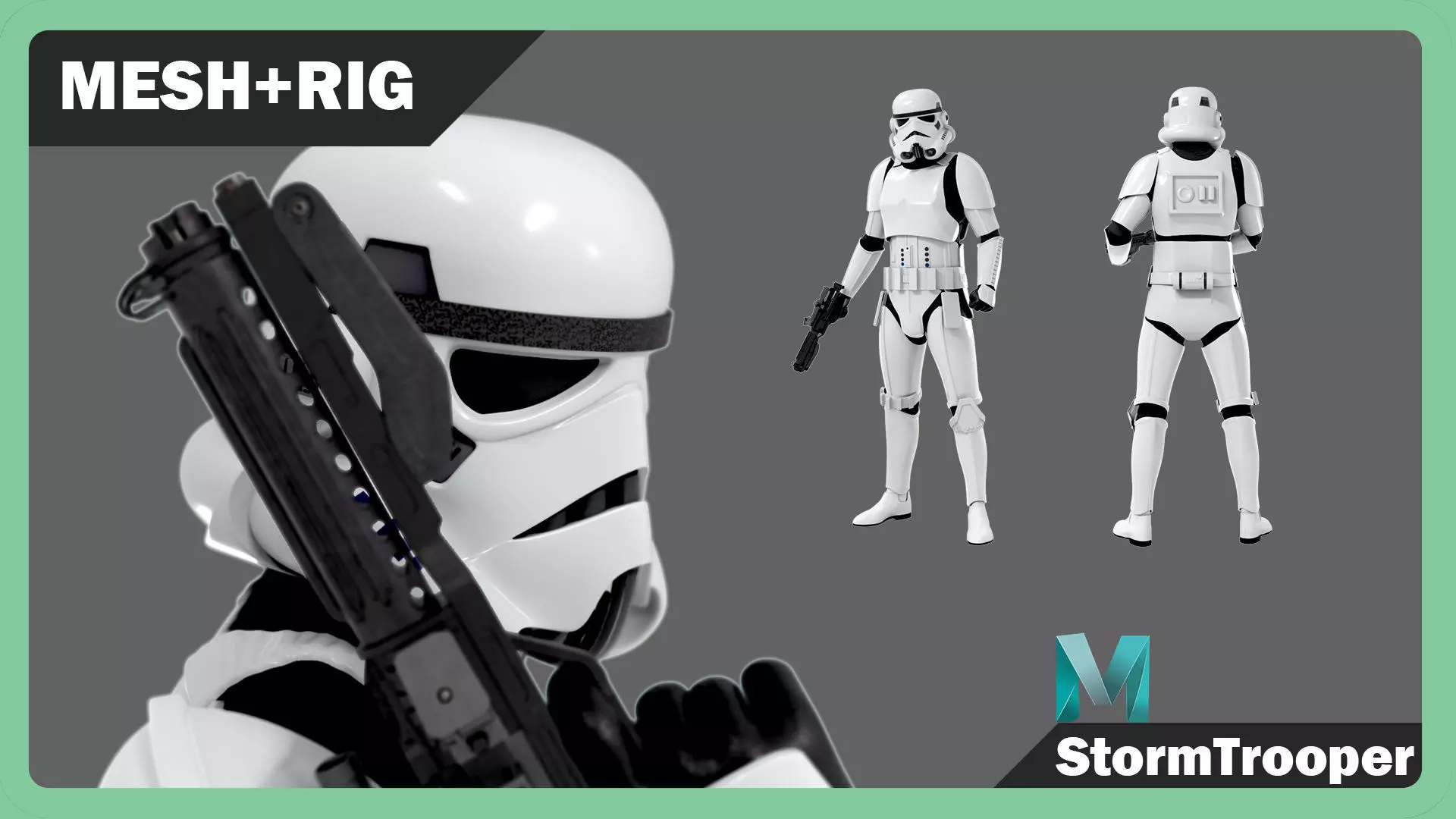 StormTrooper Rigged Textured Model  3D model_0