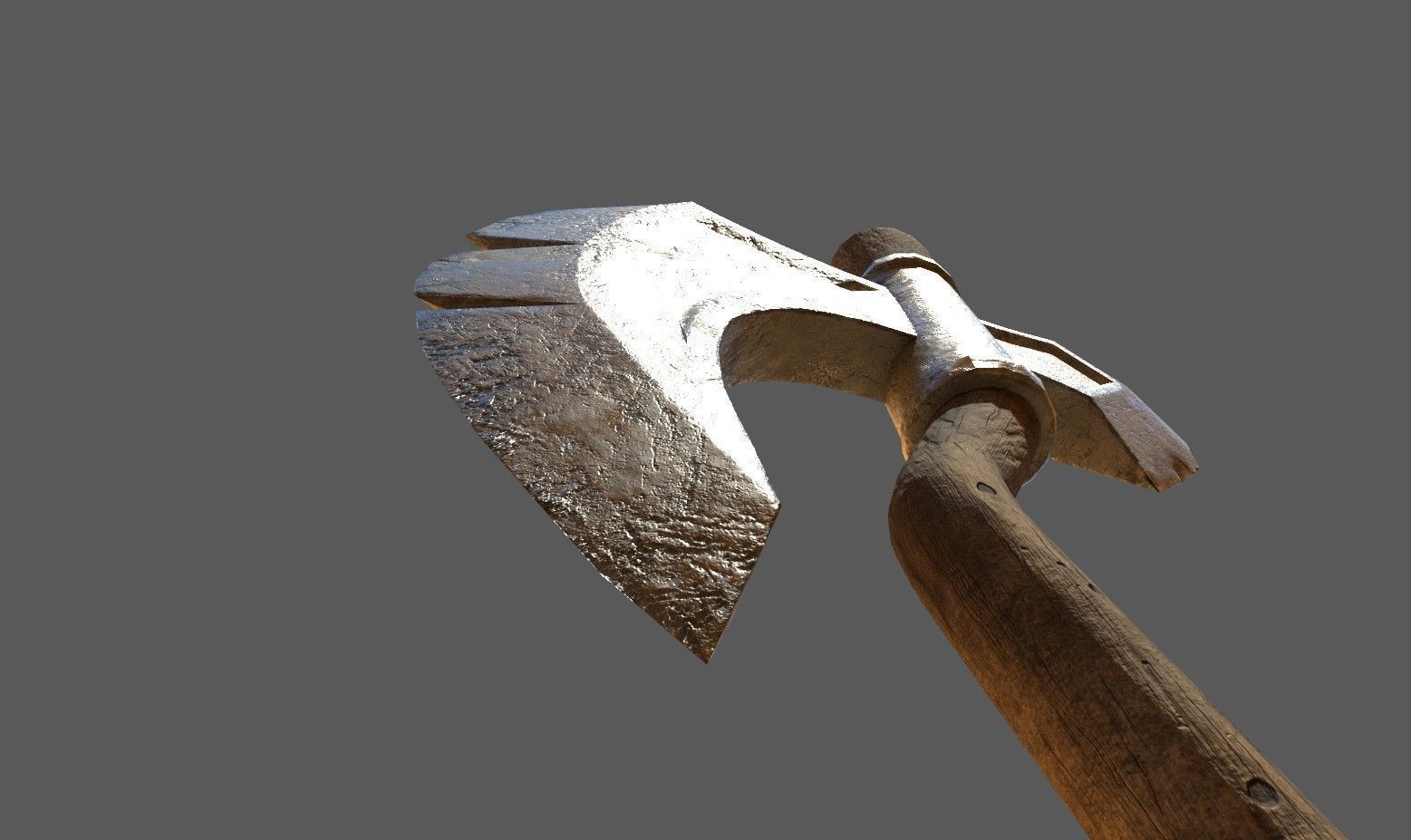 Game Ready Low Poly Very Detailed Fantasy Axe Asset PBR Baked Low-poly 3D model_12