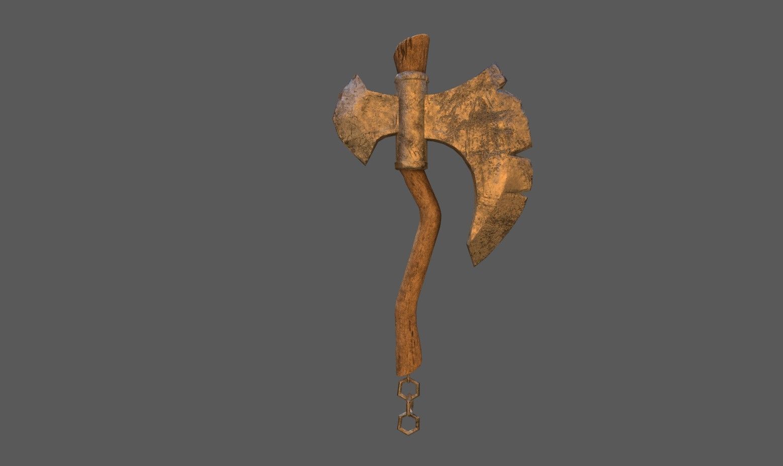 Game Ready Low Poly Very Detailed Fantasy Axe Asset PBR Baked Low-poly 3D model_5
