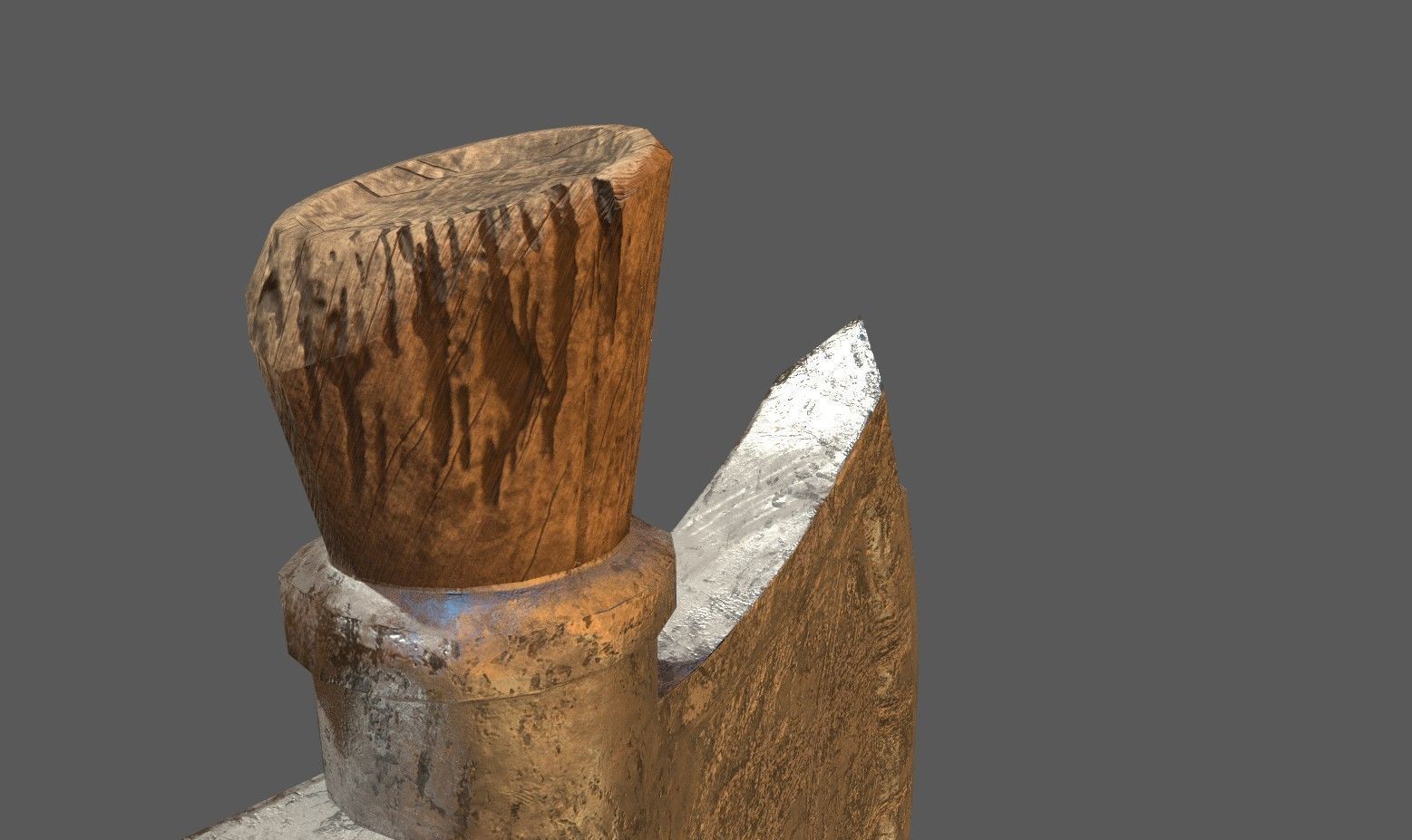 Game Ready Low Poly Very Detailed Fantasy Axe Asset PBR Baked Low-poly 3D model_9