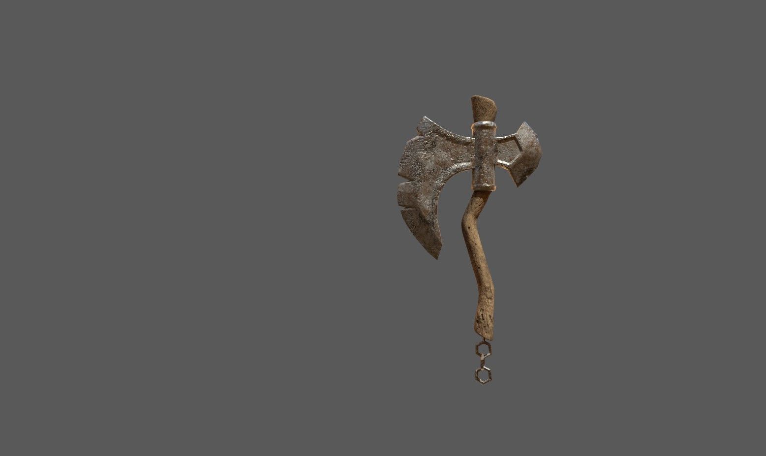 Game Ready Low Poly Very Detailed Fantasy Axe Asset PBR Baked Low-poly 3D model_2
