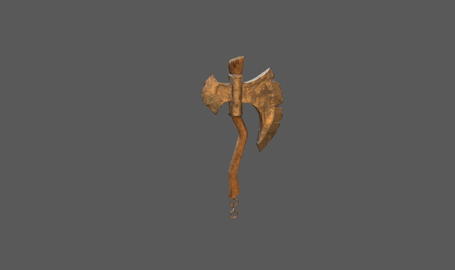 Game Ready Low Poly Very Detailed Fantasy Axe Asset PBR Baked Low-poly 3D model_1