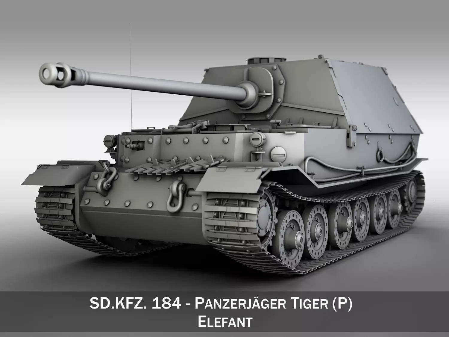SDKFZ 184 - Elefant Tank destroyer - Tiger 3D model
