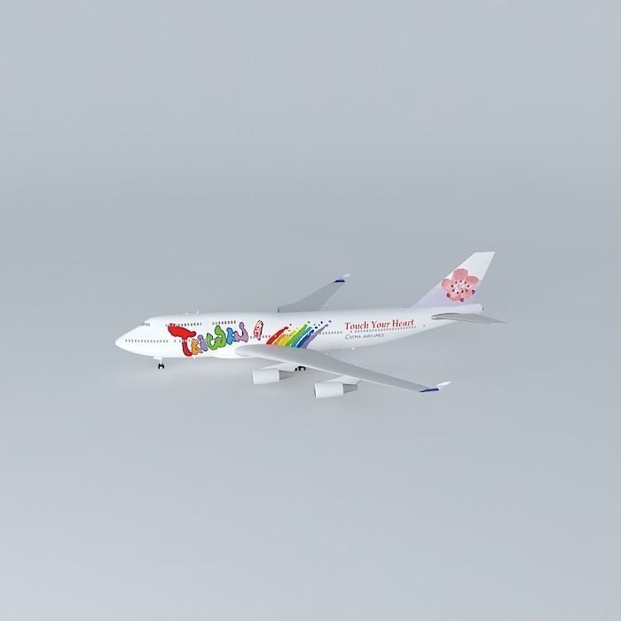 China Airlines Boeing 747 409 Taiwan Touch Your Heart Special... Free 3D model_2