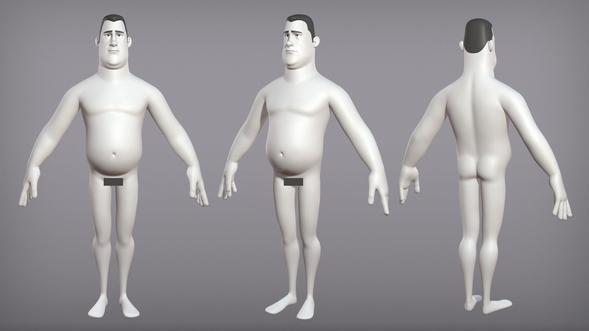 Male cartoon character Ben 3D model_4