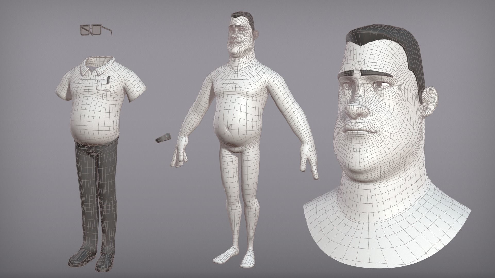 Male cartoon character Ben 3D model_5