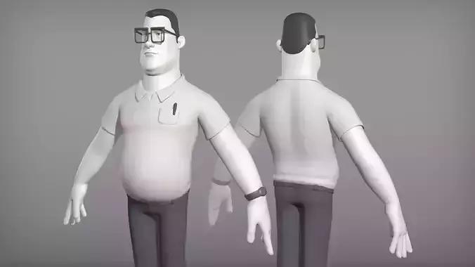 Male cartoon character Ben 3D model