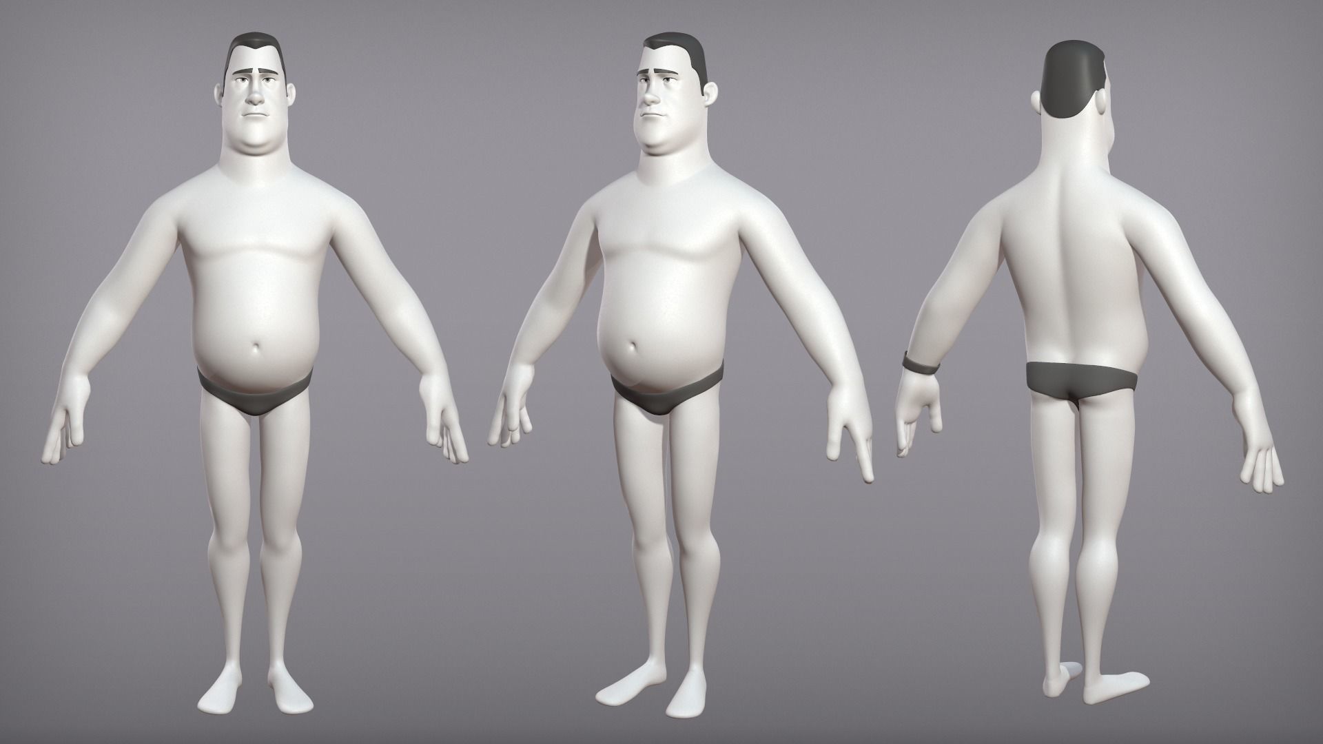 Male cartoon character Ben 3D model_3