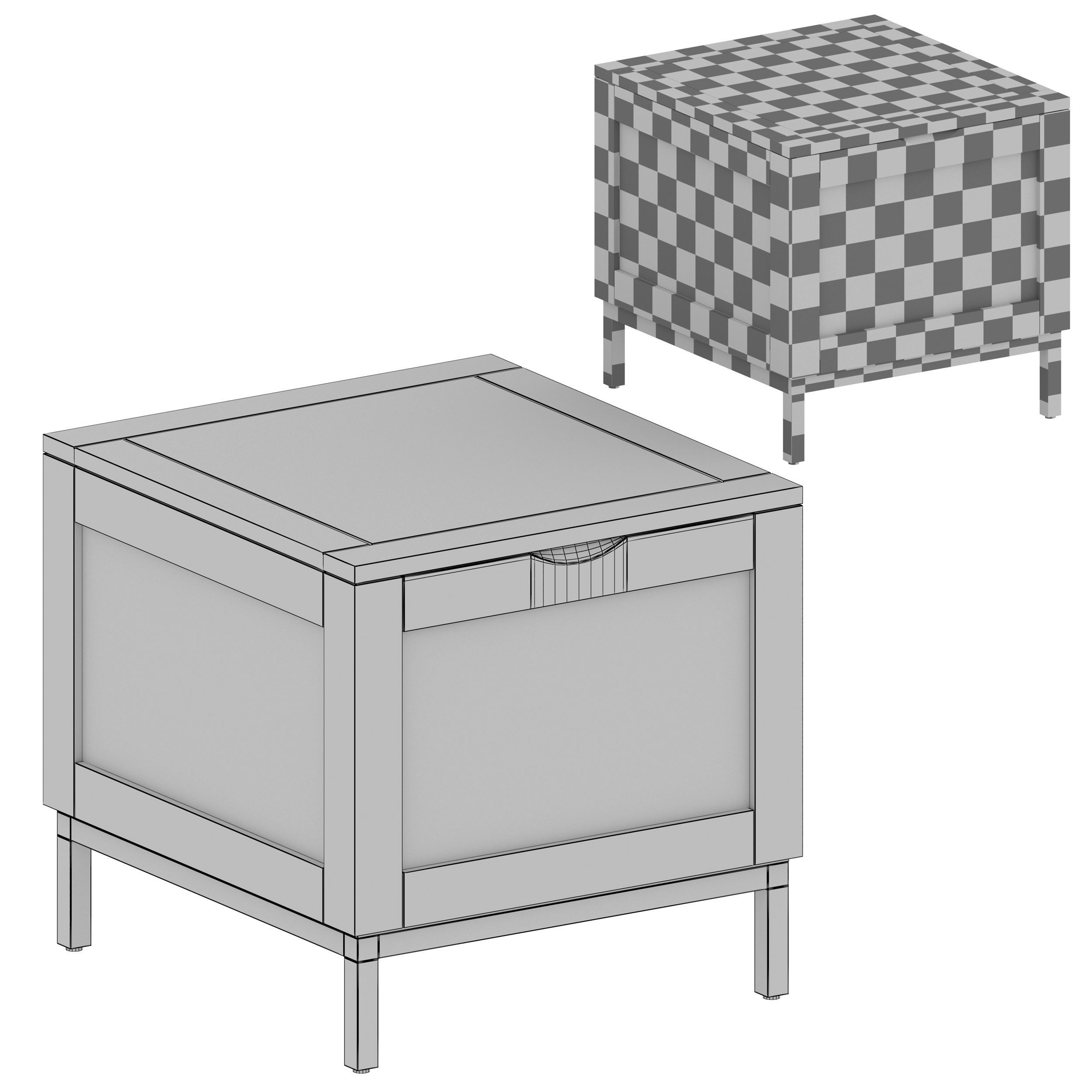 Tucker Grey Side Trunk Crate and Barrel 3D model_5