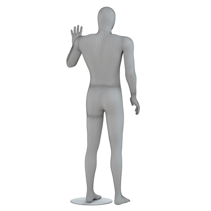 Faceless male mannequin with a gold face 53 3D model_6