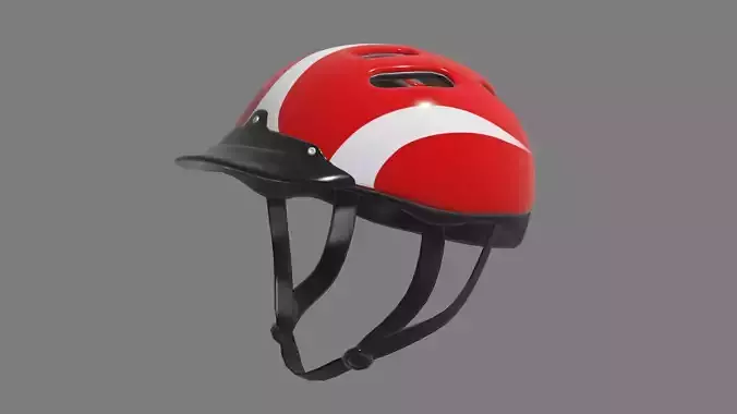 Bike Helmet Low-poly 3D model