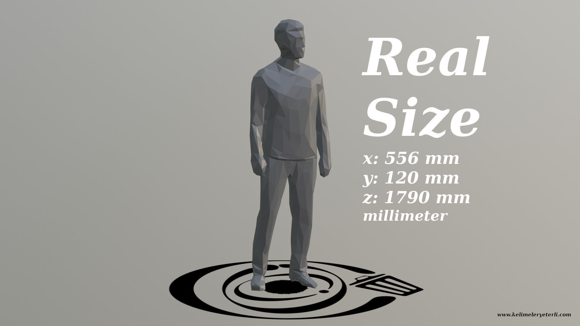 Human 001 LP R Low-poly 3D model_4