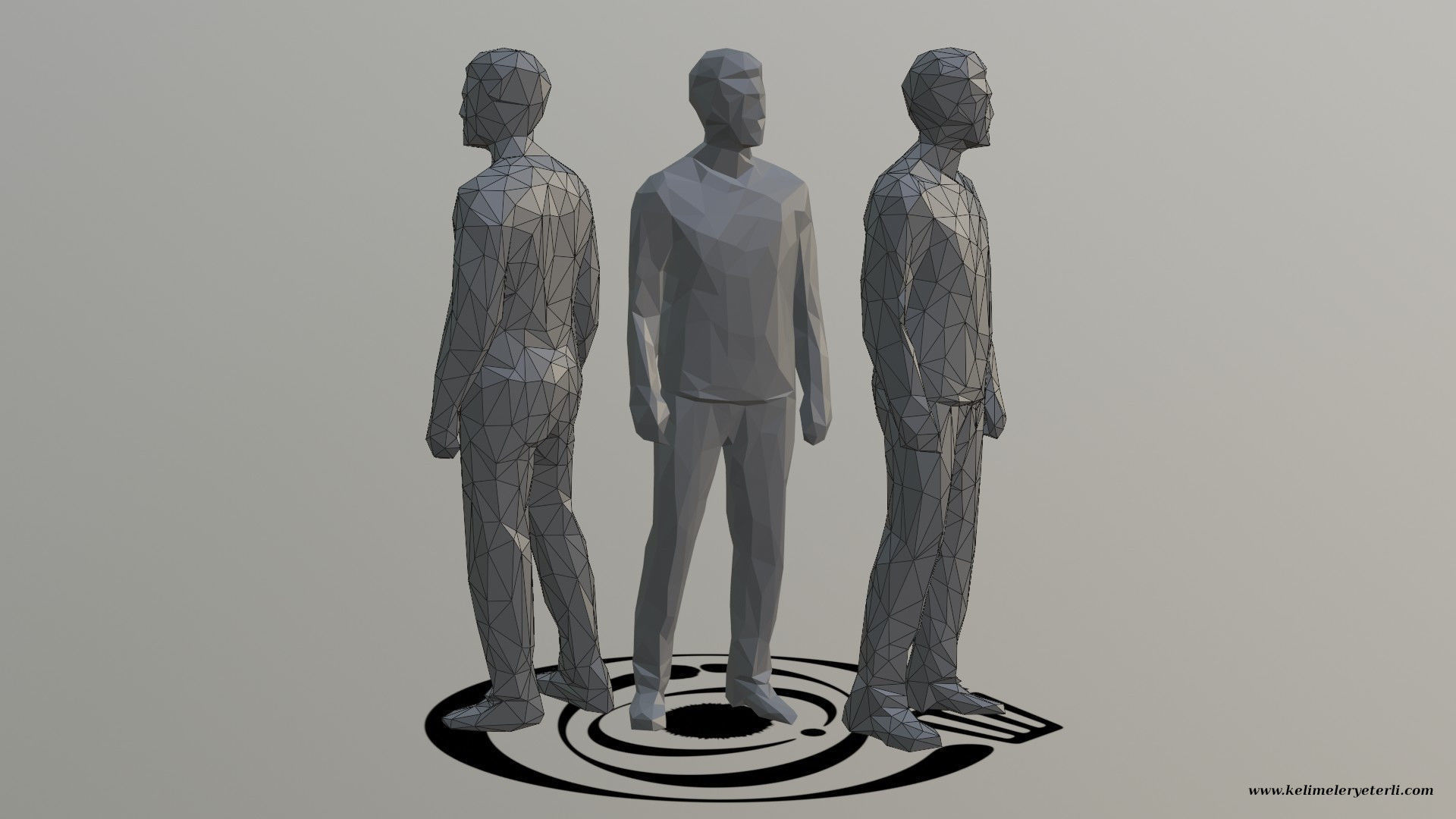 Human 001 LP R Low-poly 3D model_1