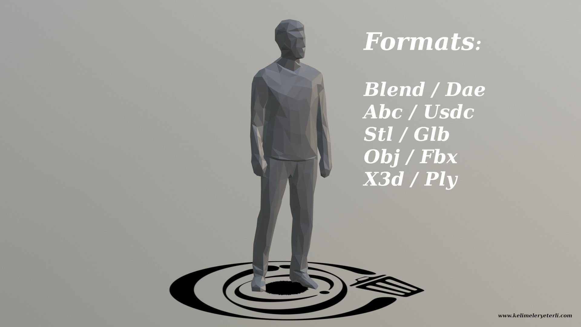 Human 001 LP R Low-poly 3D model_2