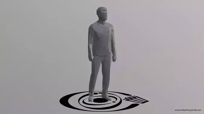 Human 001 LP R Low-poly 3D model