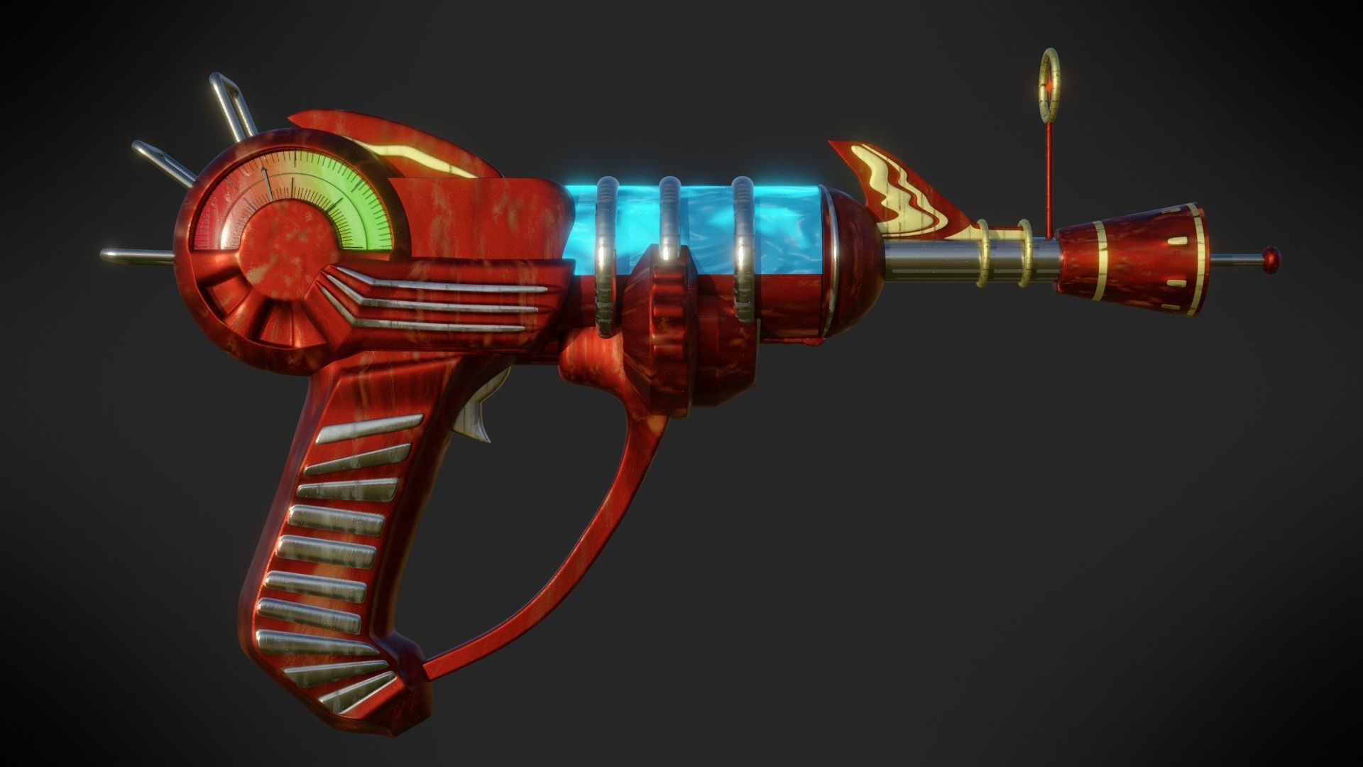 RayGun - Call Of Duty Black Ops Zombies Low-poly 3D model_10