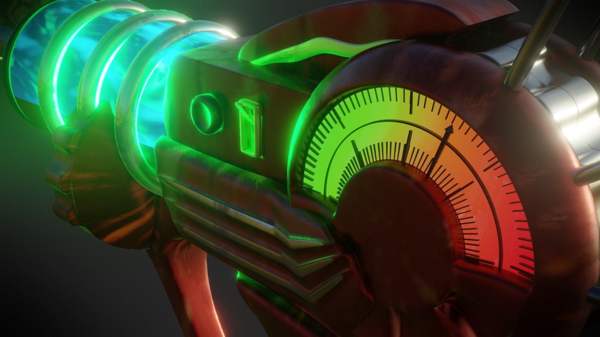 RayGun - Call Of Duty Black Ops Zombies Low-poly 3D model_2