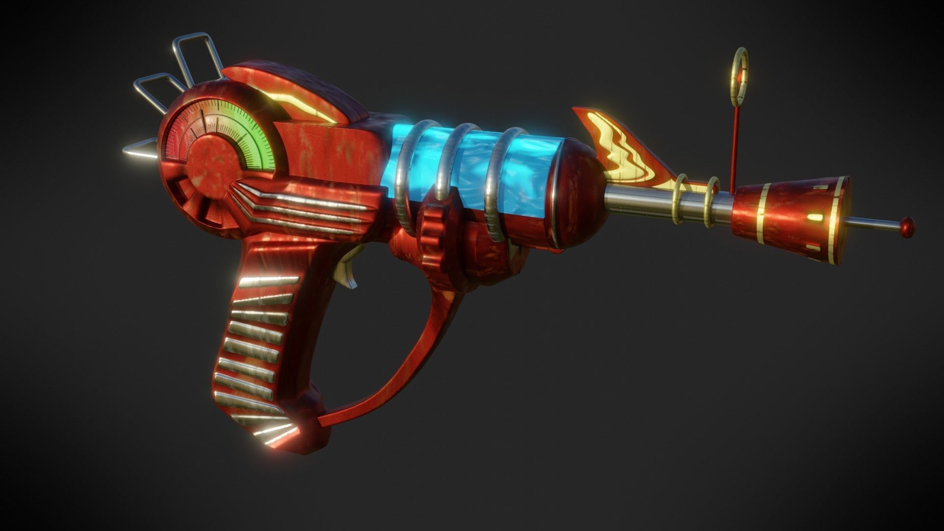 RayGun - Call Of Duty Black Ops Zombies Low-poly 3D model_9