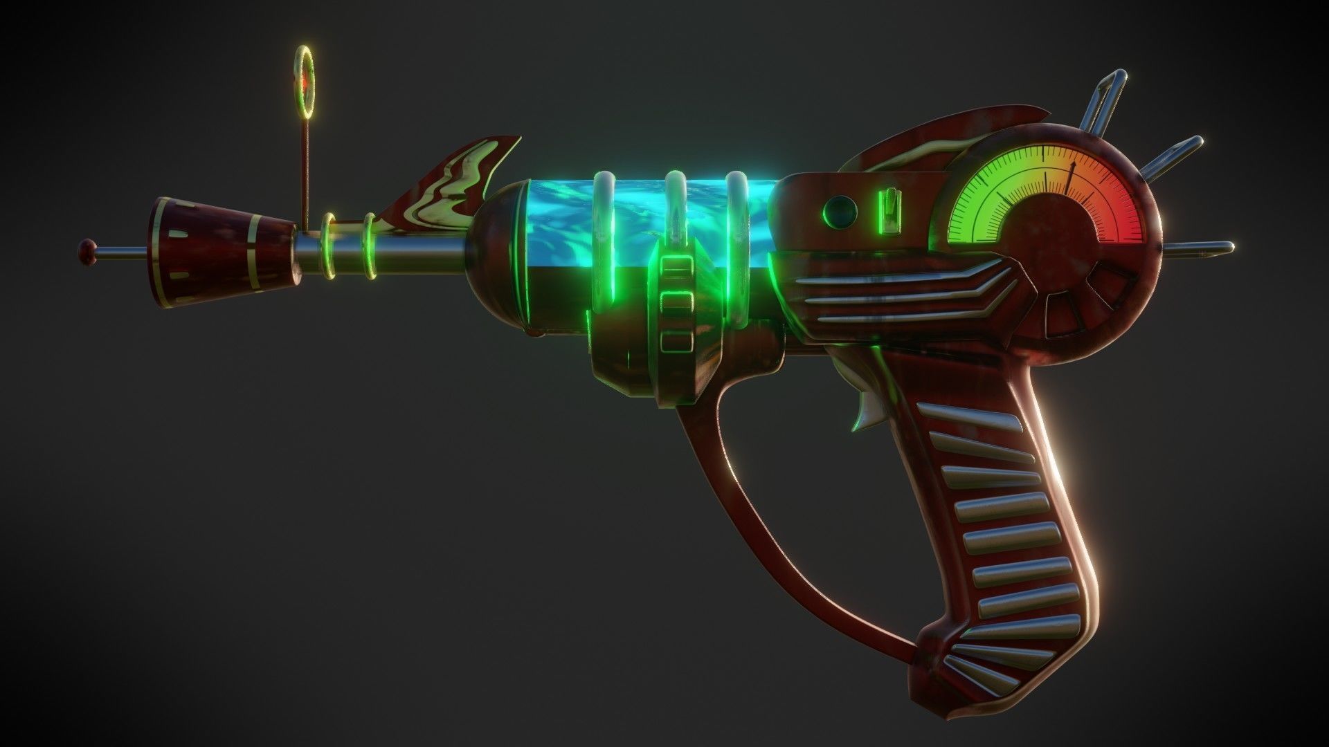 RayGun - Call Of Duty Black Ops Zombies Low-poly 3D model_4