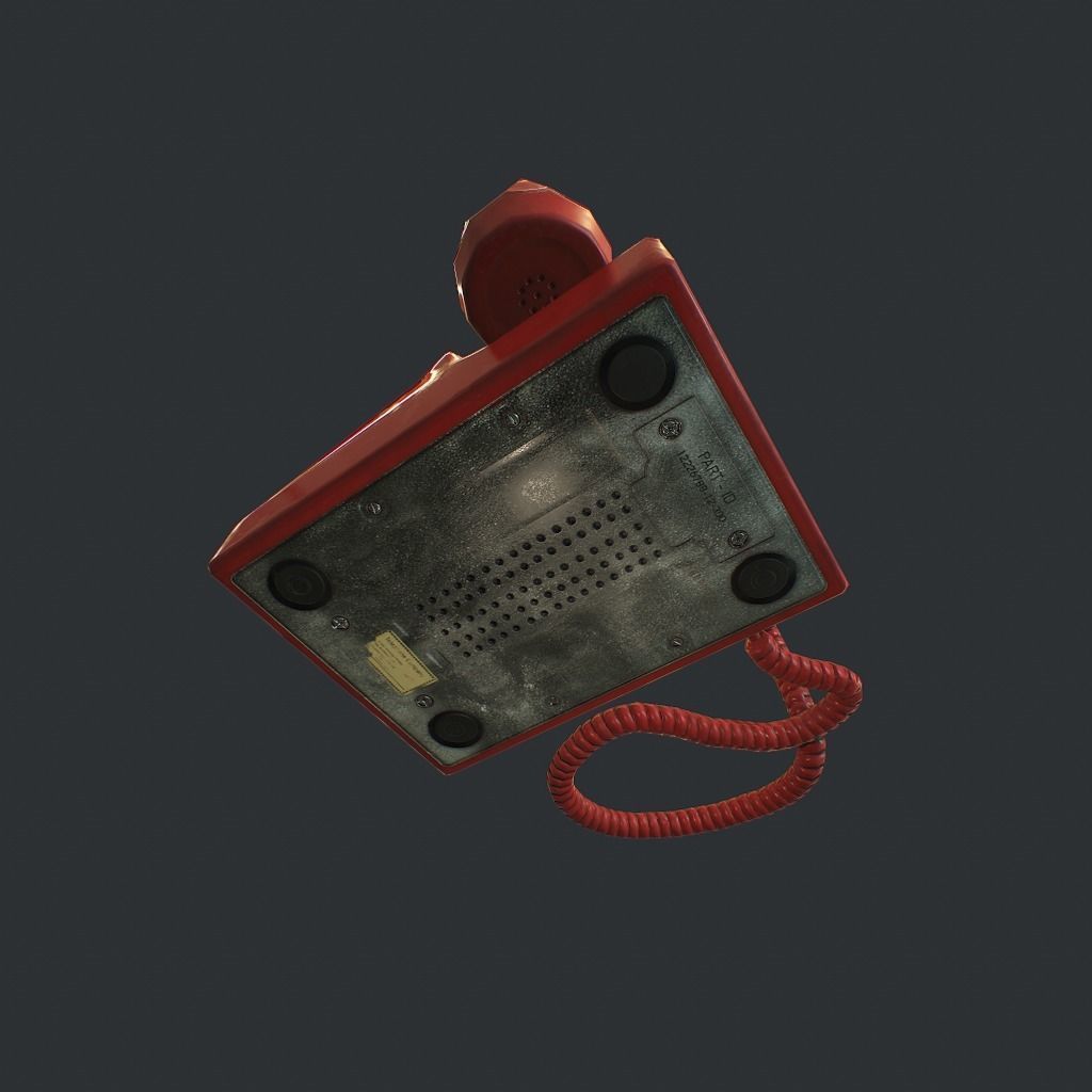 Retro phone Low-poly 3D model_6