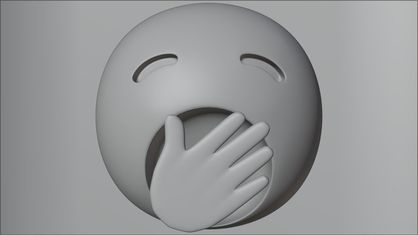 Yawning Emoji 3D model_4