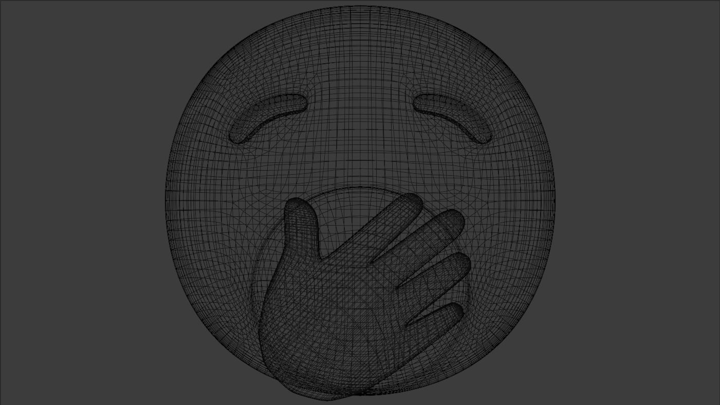 Yawning Emoji 3D model_5