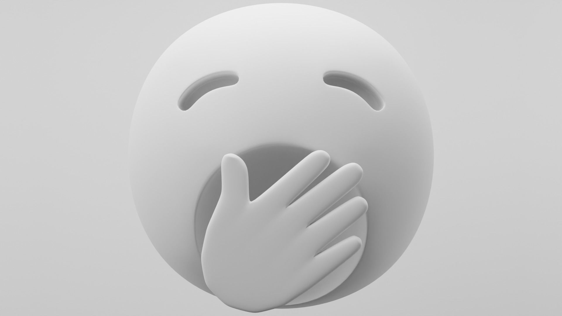 Yawning Emoji 3D model_2