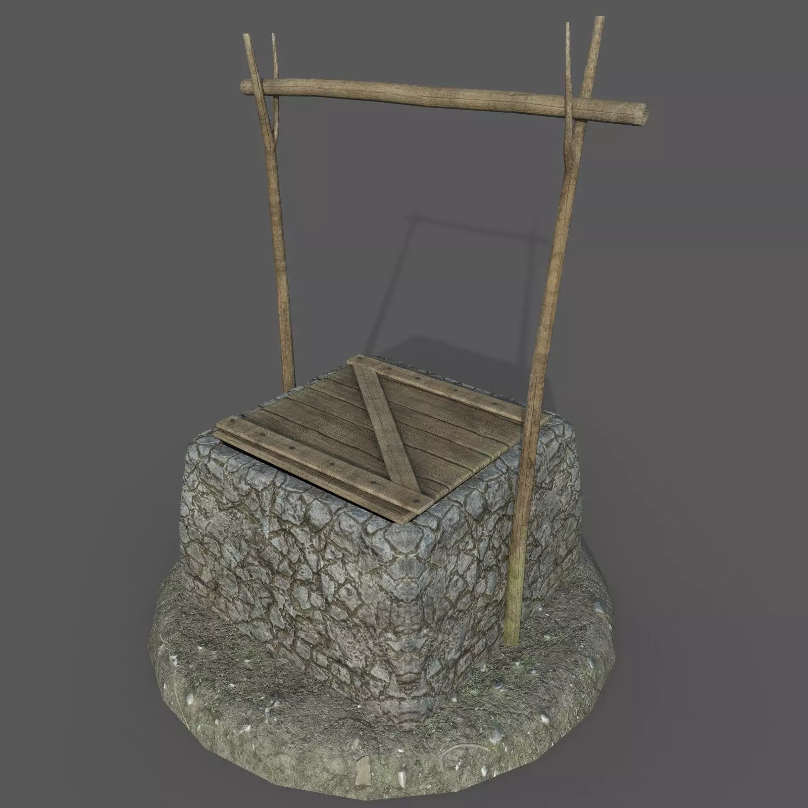 Tropical well Low-poly 3D model_0