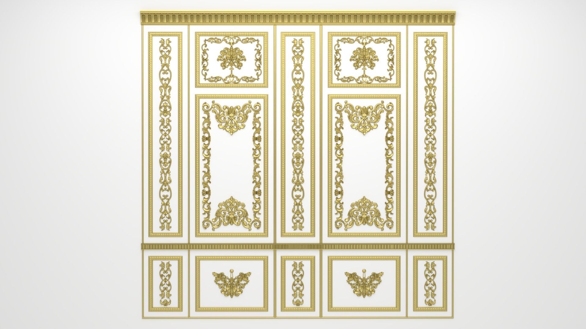 Plaster decorative frame 3D model 02 3D model_11