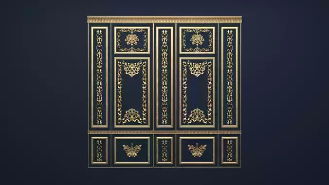 Plaster decorative frame 3D model 02 3D model
