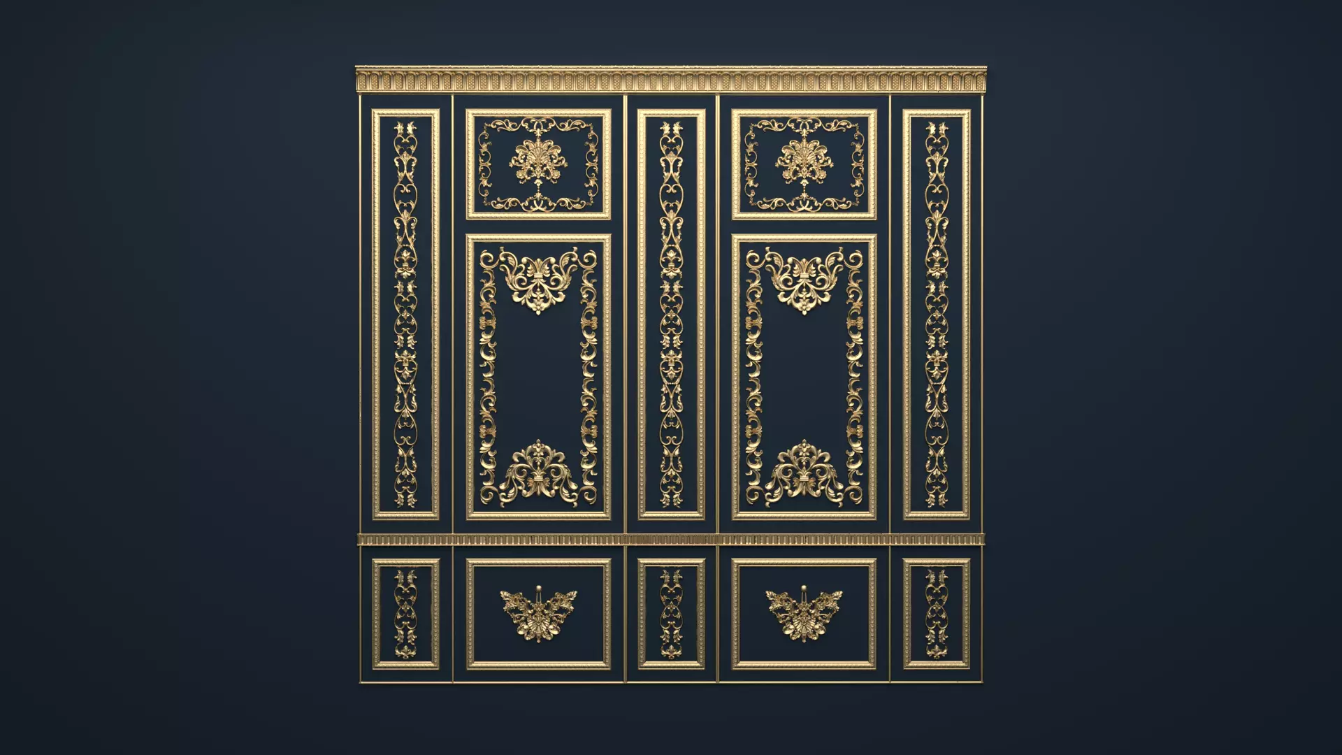 Plaster decorative frame 3D model 02 3D model_0