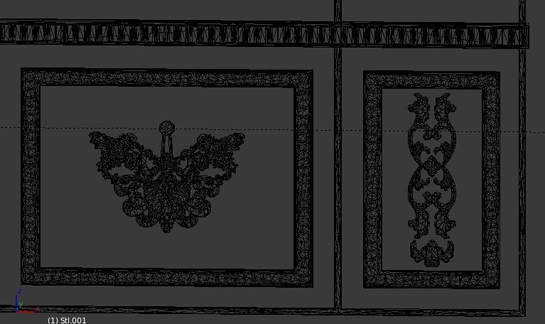 Plaster decorative frame 3D model 02 3D model_4