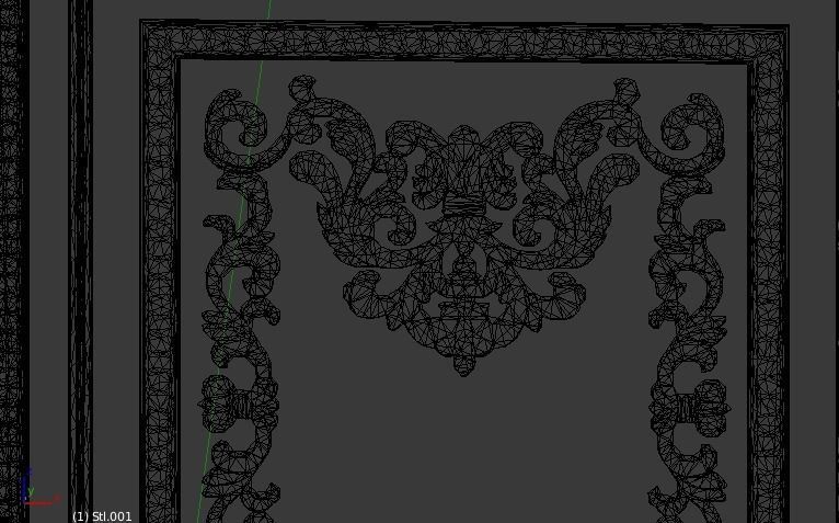 Plaster decorative frame 3D model 02 3D model_6