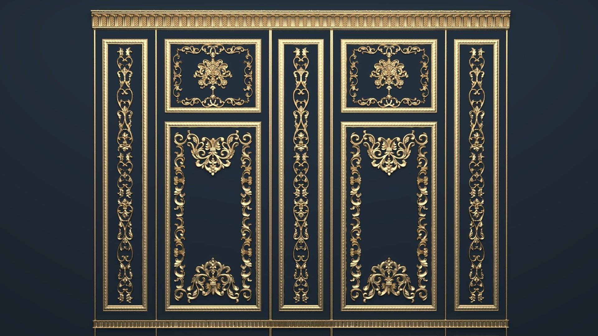 Plaster decorative frame 3D model 02 3D model_1