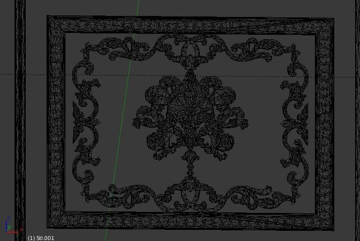 Plaster decorative frame 3D model 02 3D model_7