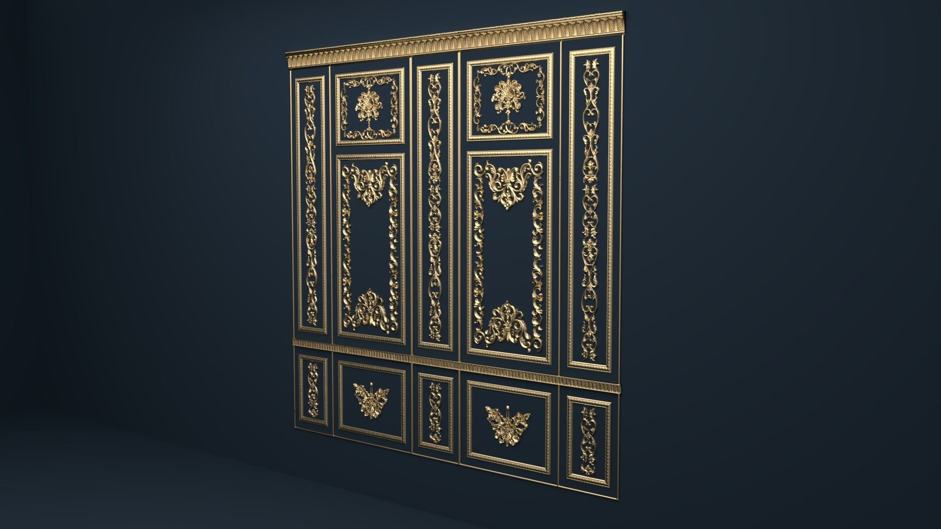 Plaster decorative frame 3D model 02 3D model_3