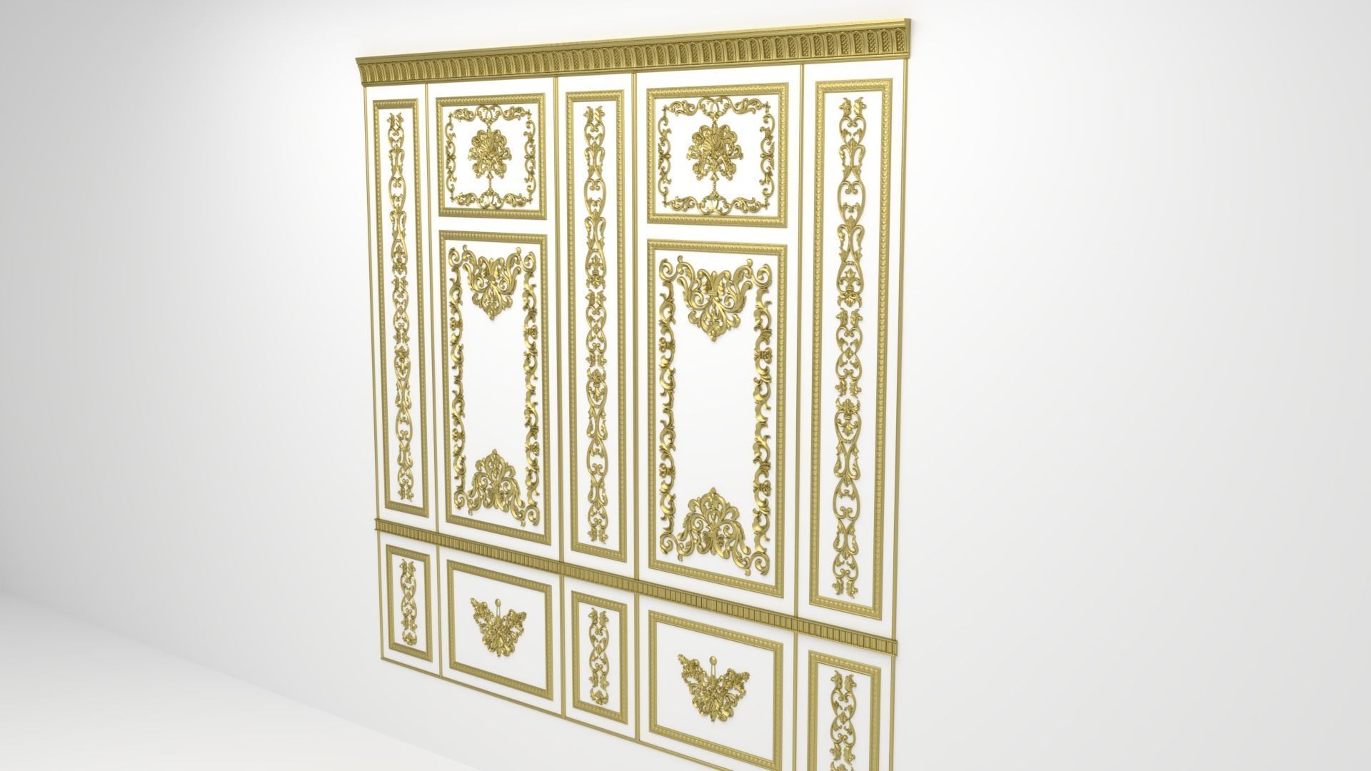 Plaster decorative frame 3D model 02 3D model_10