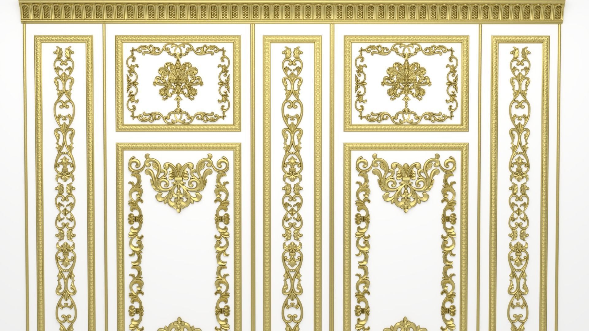 Plaster decorative frame 3D model 02 3D model_9