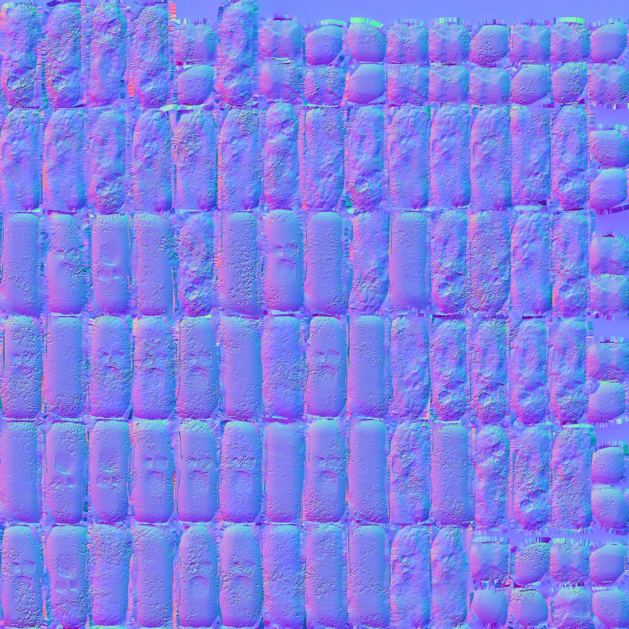 PBR Modular Game-Ready Dungeon Brick Wall Low-poly 3D model_9