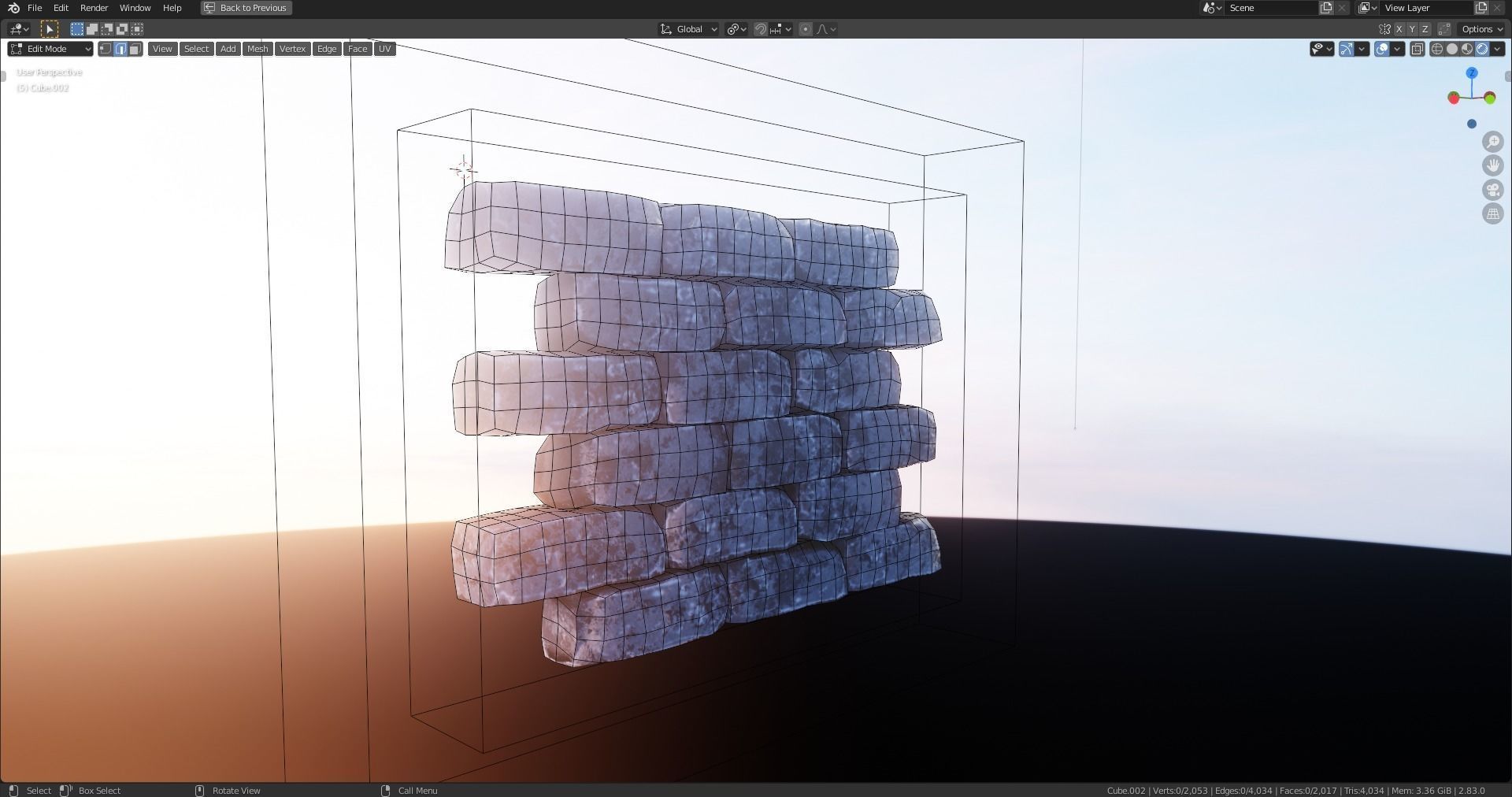 PBR Modular Game-Ready Dungeon Brick Wall Low-poly 3D model_7