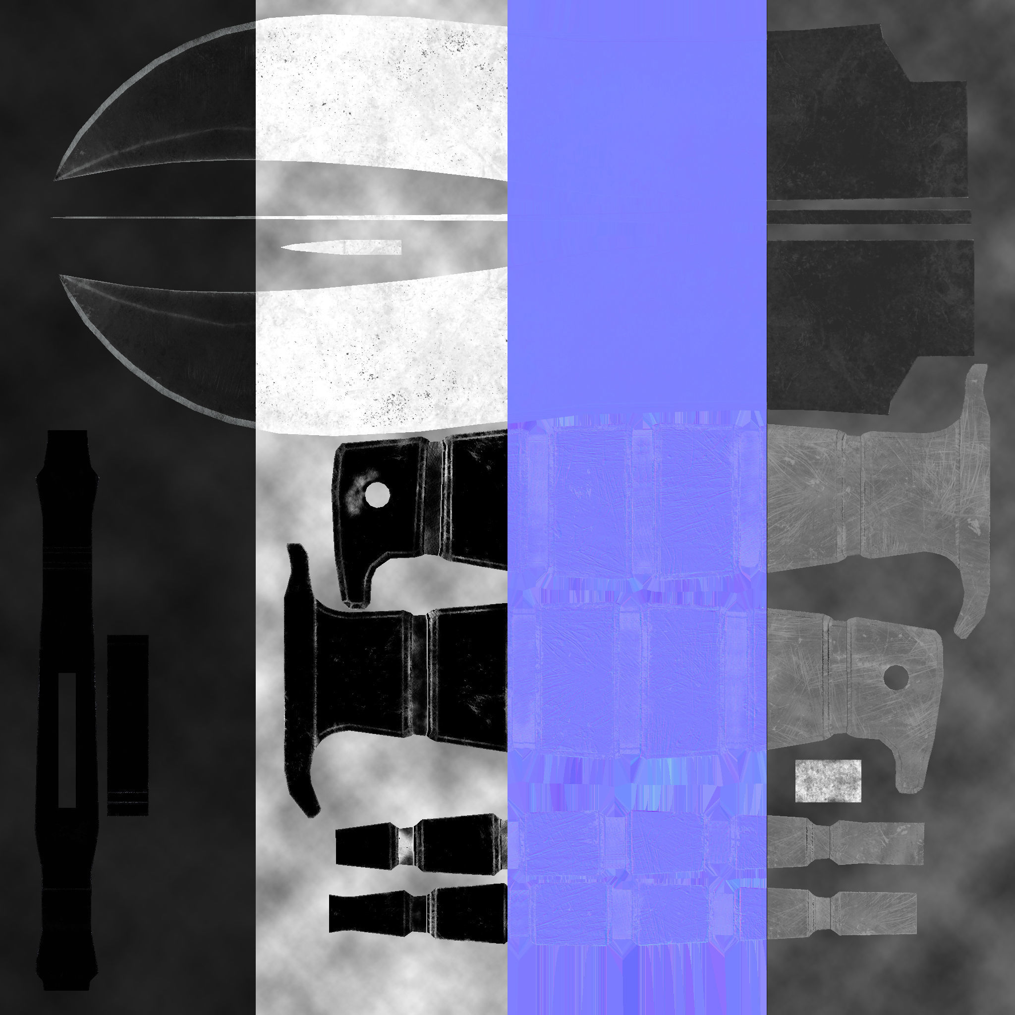 Clip Point Knife Free low-poly 3D model_9