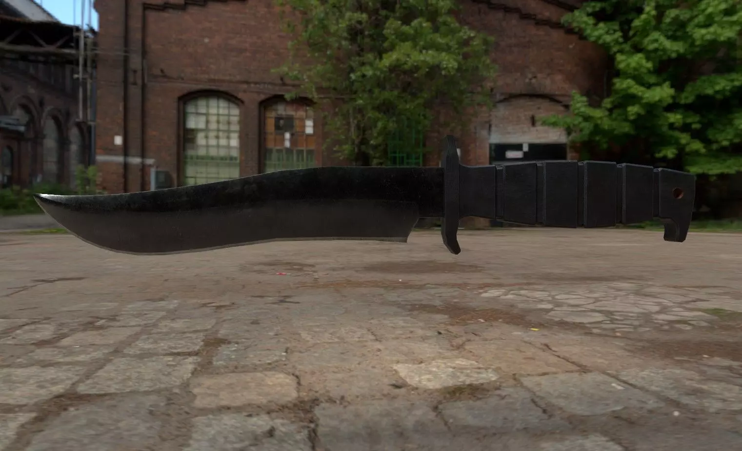 Clip Point Knife Free low-poly 3D model_0