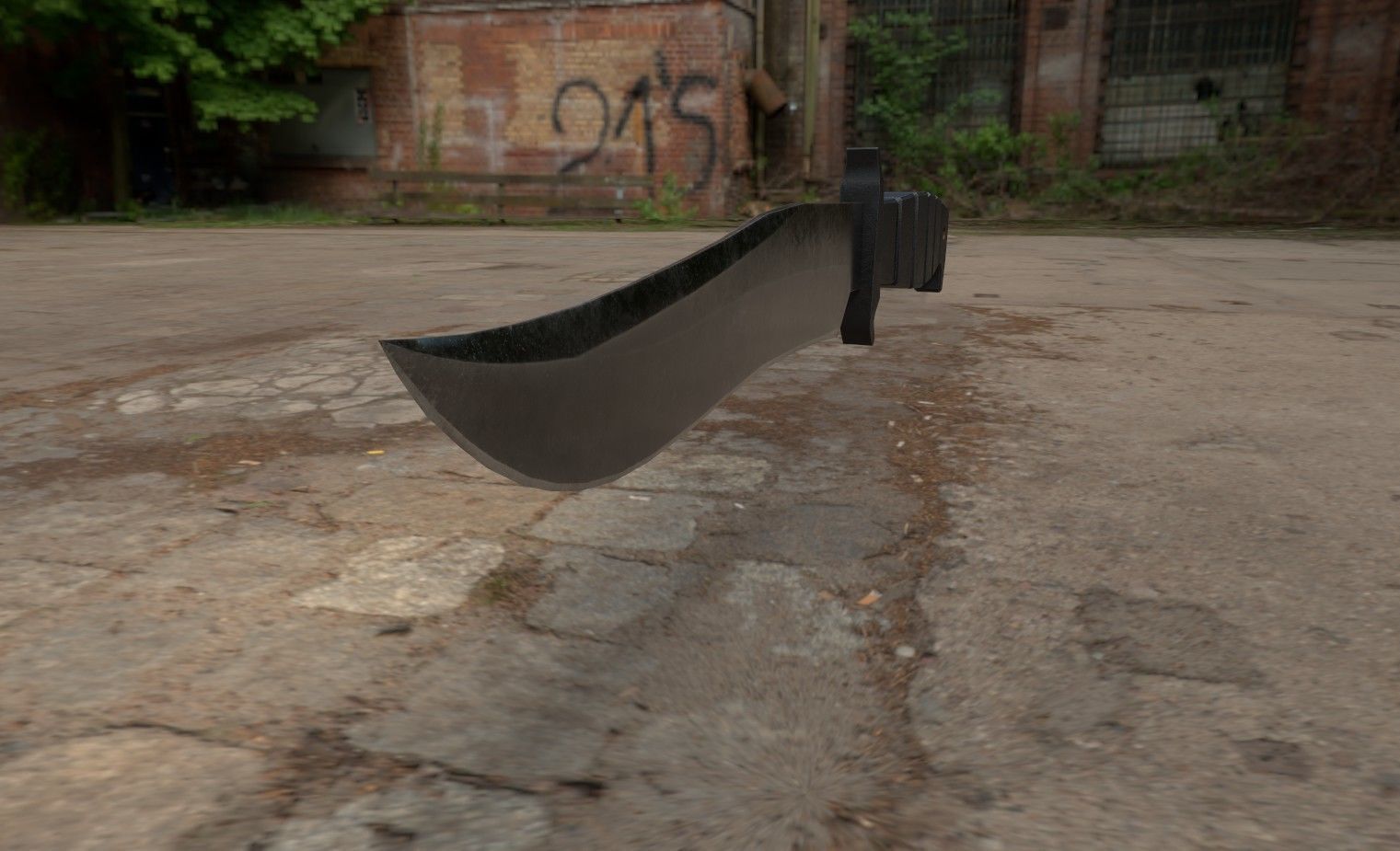 Clip Point Knife Free low-poly 3D model_1